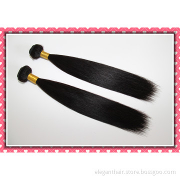 Unprocessed Peruvian Virgin Hair Extension Silky Straight Weaving 18" 100g Black Color